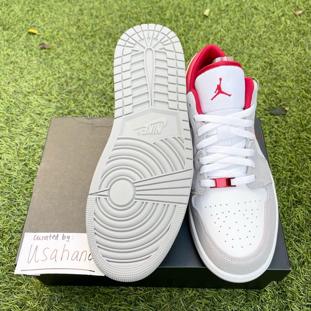 Nike Air Jordan 1 Low grey red white shoes - Picture 4 of 4